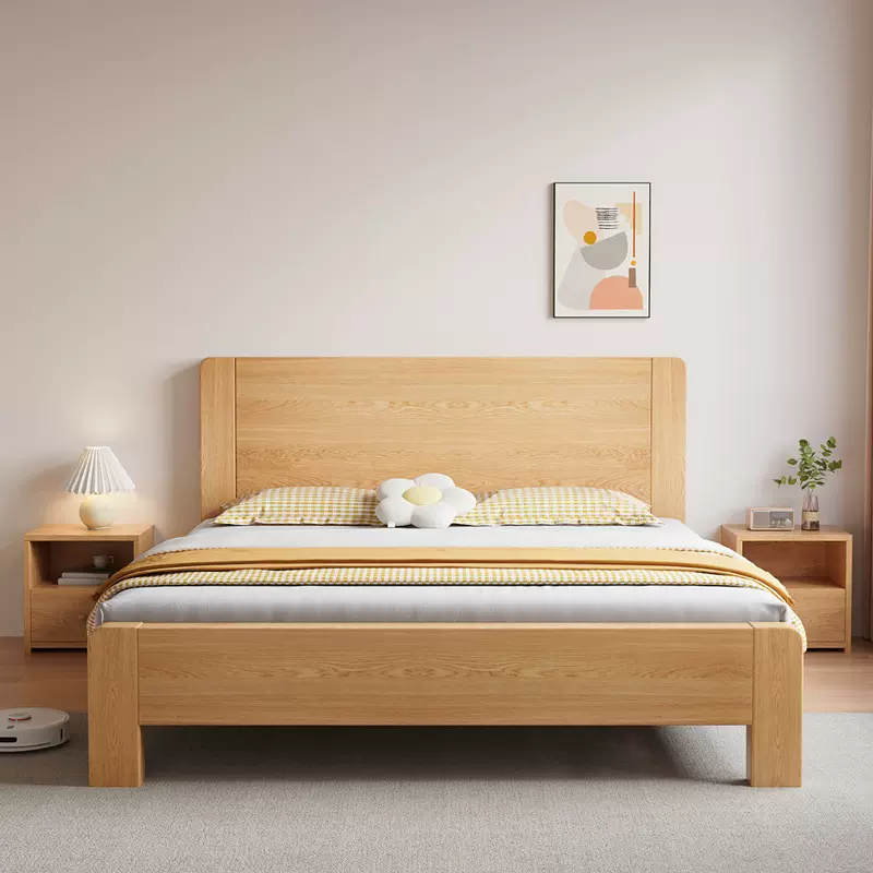 实木床简约现代1.5米出租房用双人床1.8米家用经济型欧式单人床架