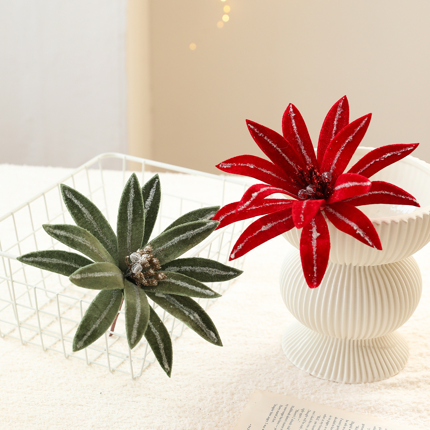 Nuevas flores de Navidad de flores secas de estilo europeo decoración de flores eternas decoración de árbol de Navidad