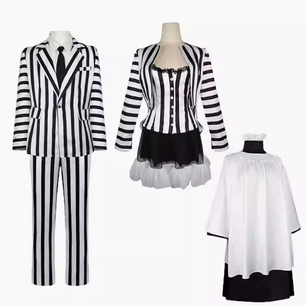 Beatles Соки подземный маг 2cos Майкл Китон черно-белый полосатый костюм Хэллоуин косплей костюм