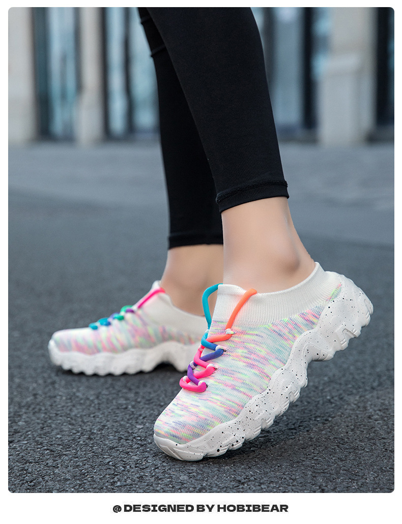Summer Cross-border Large-size Versatile Fly-knit Breathable Lightweight Sports Casual Couples Outdoor Walking_vogvips.com