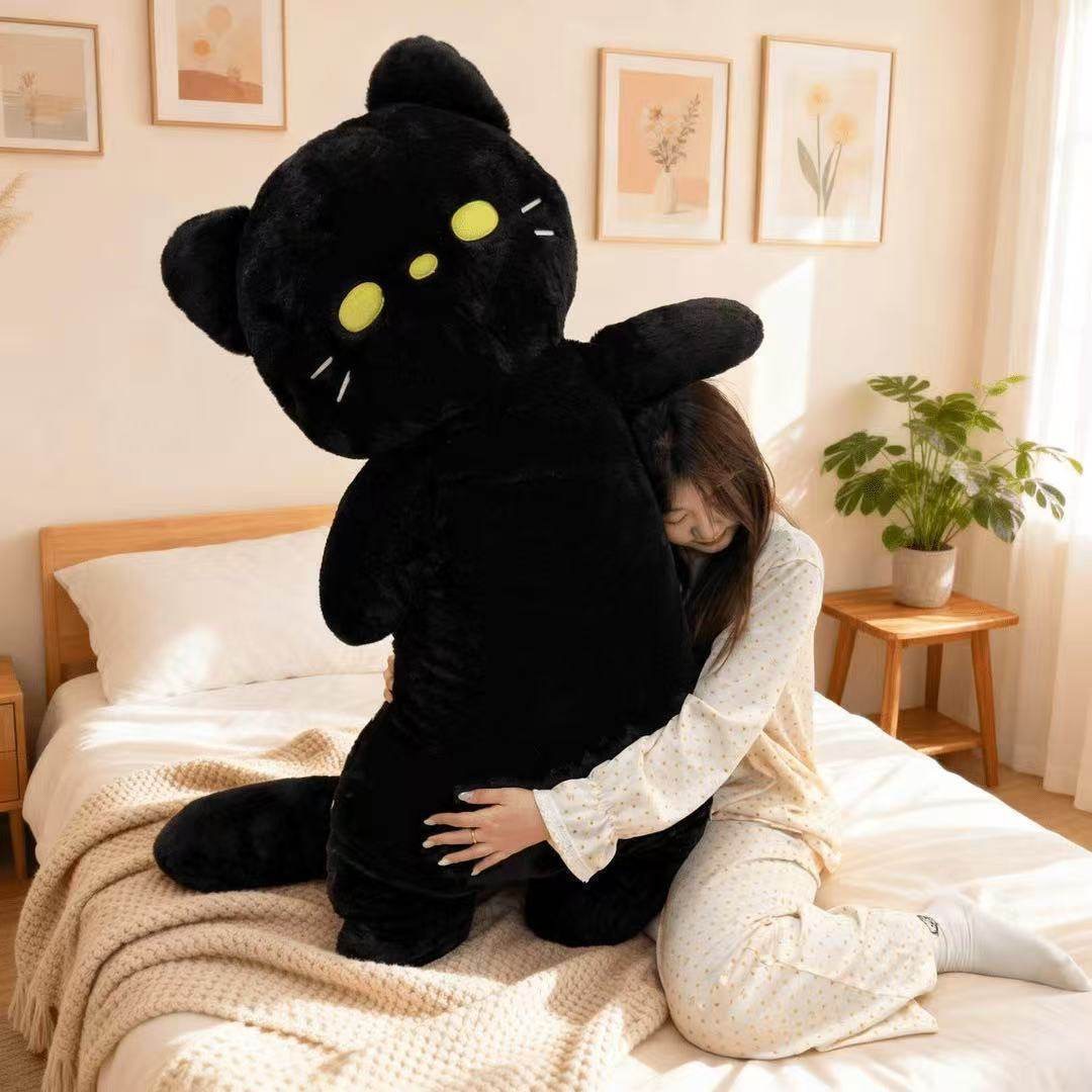Cross-border cute long cat pillow plush toy doll, a magical item for hugging between legs in bed, cat doll, cross-border wholesale