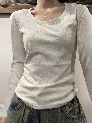 Threaded velvet 200g long-sleeved t-bottomed shirt women's spring and autumn new pure color inner shoulder round neck slim top