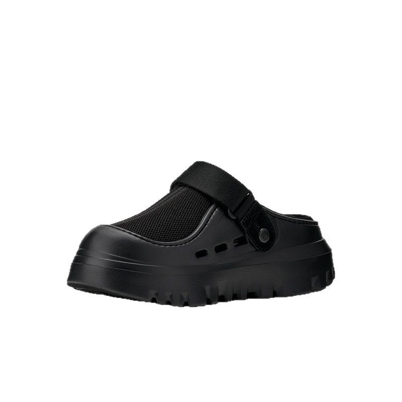 Media pantuflas Baotou de altura de suela gruesa, ropa exterior de mujer, primavera y verano de 2025, nuevos deportes y ocio, sandalias de playa de un pie