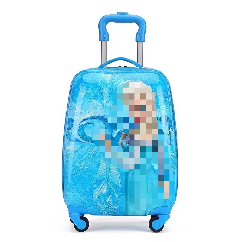 Nueva caja de la carretilla de los niños de color sólido tablero de luz patrón de logotipo imprimible equipaje rueda universal maleta fábrica al por mayor