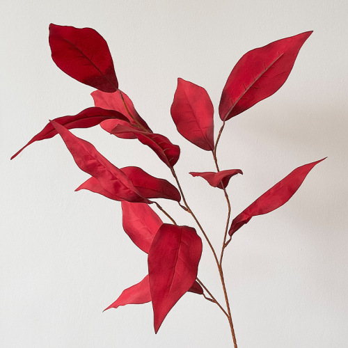 Simulated mango leaf colorful green plant bunch wedding home indoor soft decoration plant wall landscaping fake leaf ornaments wholesale