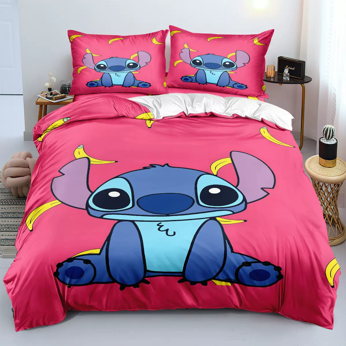 史迪仔系列磨毛三件套可做宝宝绒四件套多材质可按要求制作发货快