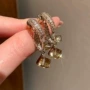 小众方形复古锆石耳钉