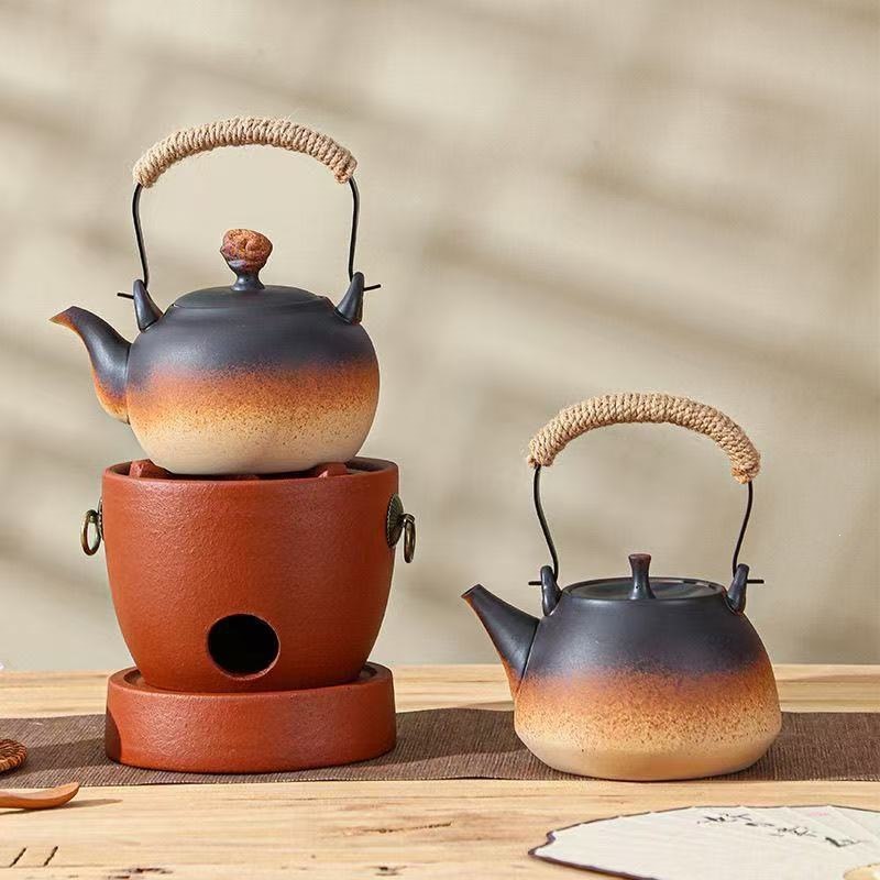 潮州红泥风炉仔围炉煮茶壶泡茶陶瓷粗陶壶耐高温明火烧潮汕木炭炉