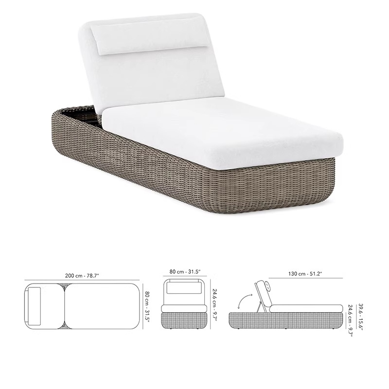 Sofá de caña simple al aire libre combinación de patio balcón silla de caña jardín al aire libre redonda muebles de caña villa impermeable