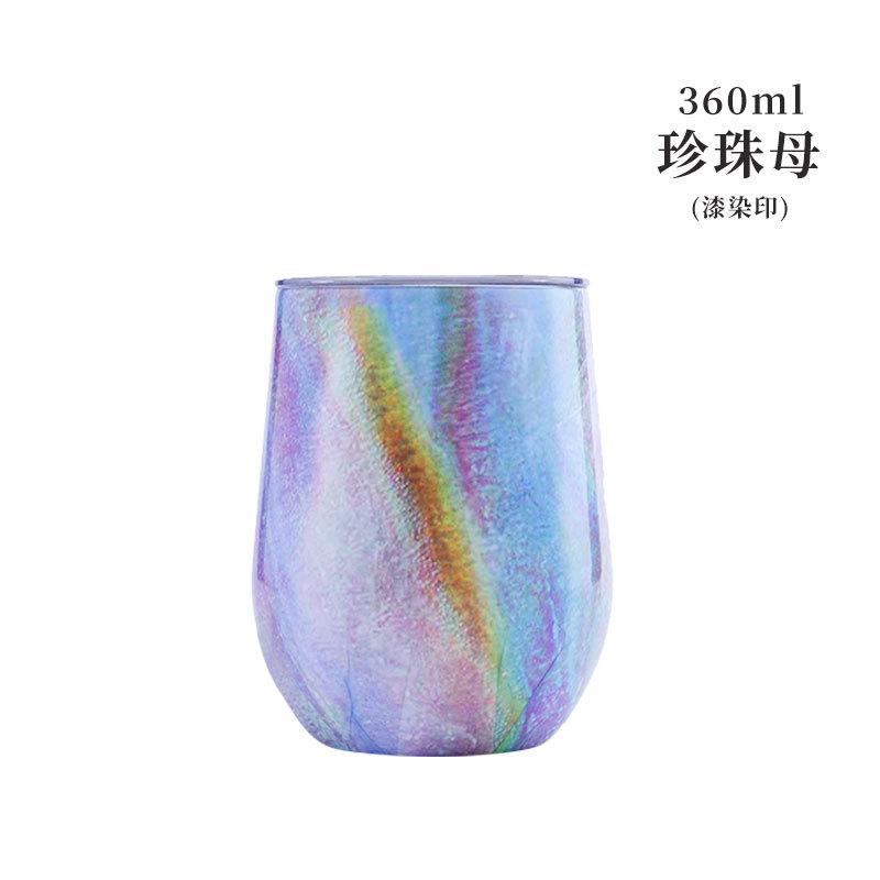 Taza de cáscara de huevo transfronteriza, taza de vino tinto de acero inoxidable de doble capa, taza de agua de gran barriga, taza de huevo al vacío en forma de U, taza termo, taza de cáscara de huevo