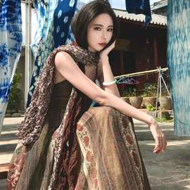 云南民族风大西北西双版纳新疆旅游穿搭海边度假波西米亚连衣裙女