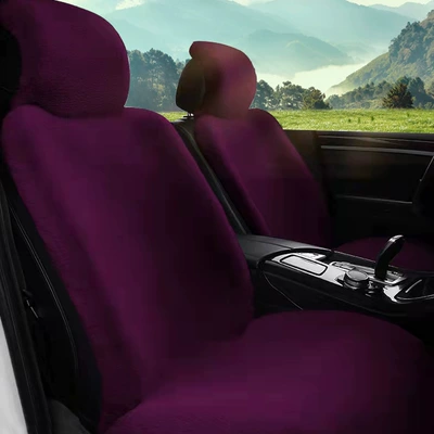 Thickeneded Car Cushion, Seat cushion, seat cover - imitation-rabbit-fur-purple-car-alone