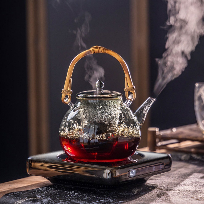 Small S2 Thin Electric Ceramic Stove for Tea Brewing, Mini Silver Pot, Glass Pot for Boiling Water, Tea Brewing Stove for Home Use