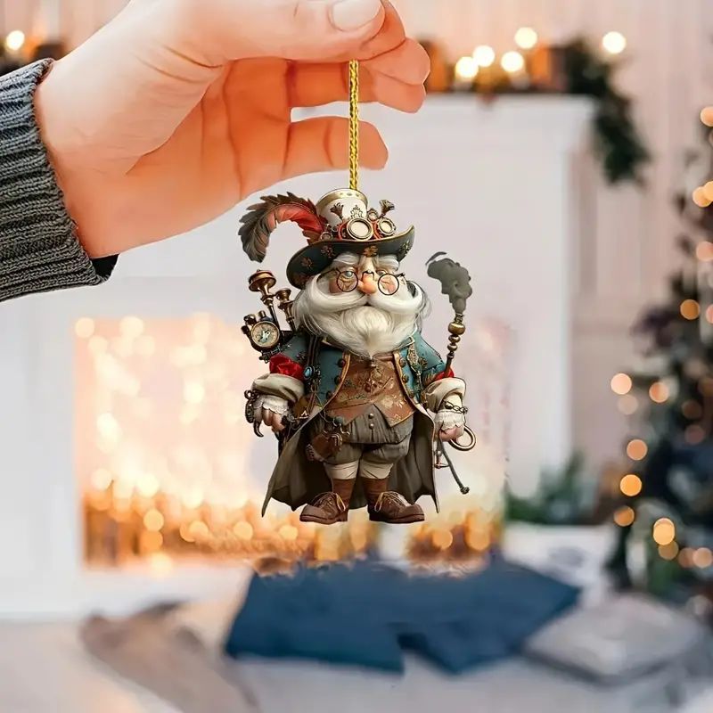Nuevo viejo de Navidad decoración colgante acrílico plano transfronterizo espejo retrovisor de automóvil decoración mochila colgante
