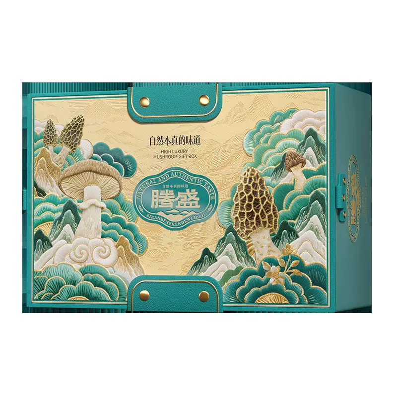 腾盛山菌尊品礼盒480g羊肚菌鹿茸菇白花菇竹荪姬松茸春节新年礼品