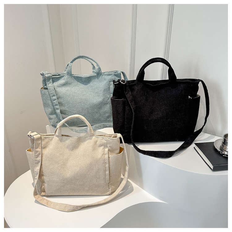 1083g Weight Synthetic Leather Lining Material Zipper Closure Type Single Shoulder Strap, Top Handle Strap Type Shoulder Bag, Handbag, Crossbody Bag Bags Type Daily Occasion corduroy Material Solid Color Pattern All Seasons Season Women's Gender Basic Style Square Shape Medium Size Women's Medium Corduroy Solid Color Basic Square Zipper Shoulder Bag Handbag Crossbody Bag 2