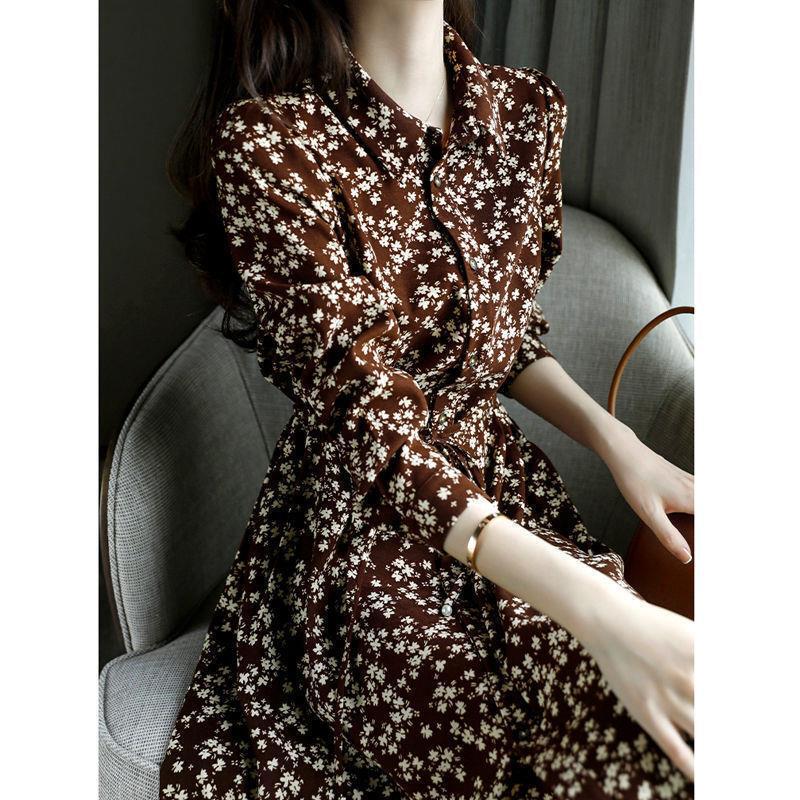 Special Brand Counter Withdrawal Clearance Autumn High-end Stylish Age-reducing Slimming Elegant Long-sleeved Bottoming Dress for Women