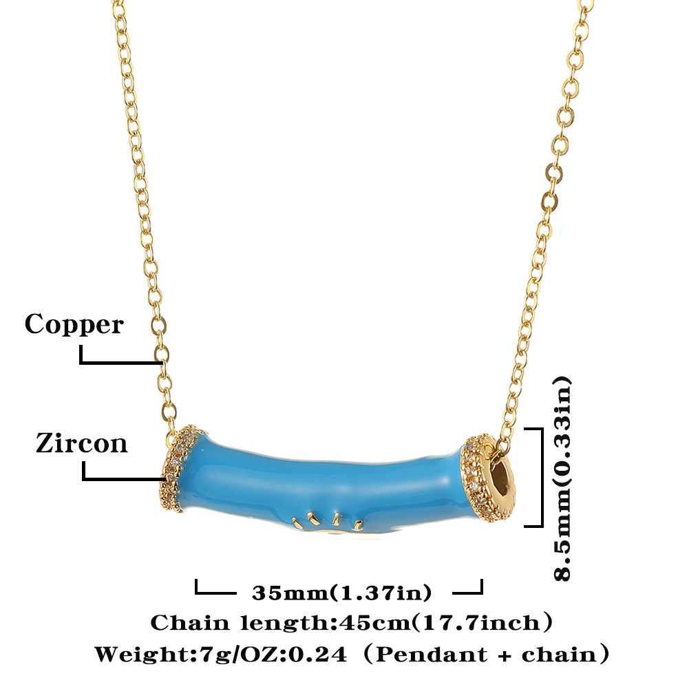 Fashion Devil's Eye Copper Enamel Plating Inlay Zircon Necklace 1 Piece display picture 1