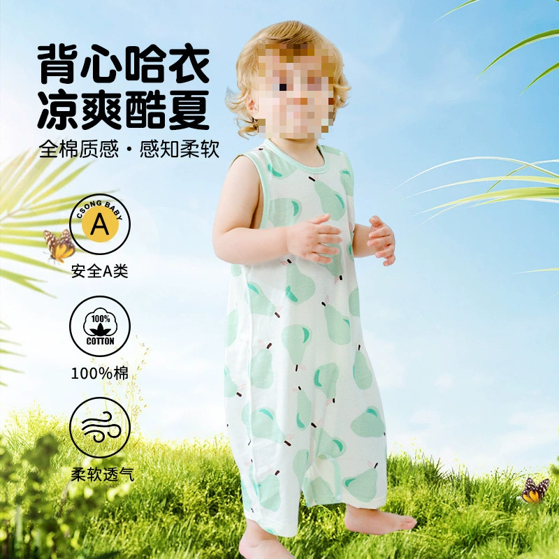 Летний детский комбинезон хлопок тонкий без костей