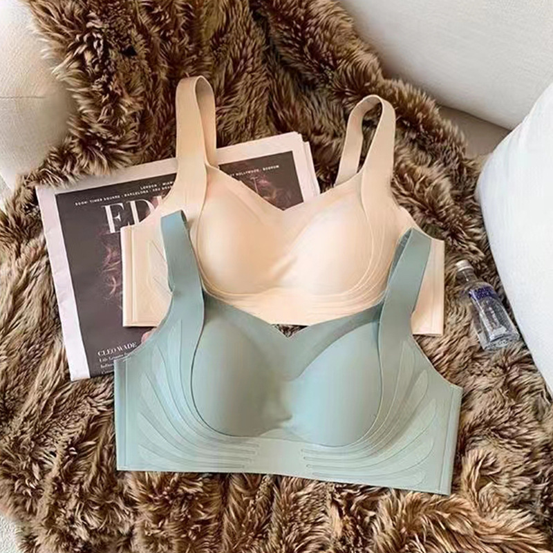 Nueva ropa interior Chaleco de mujer tira de jalea soporte suave soporte superior anti-flacidez sujetador de ajuste inalámbrico sin costuras 277