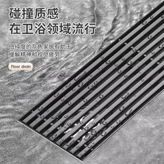 Full copper core long floor drain gun gray stainless steel sewer large capacity bathroom toilet floor drain odor and pest prevention magic device