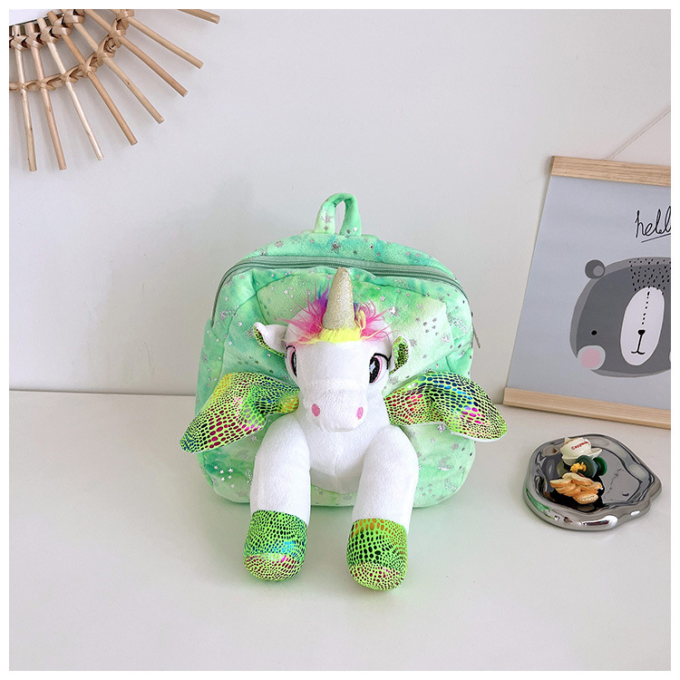 Kindergarten niños de dibujos animados peluche juguete mochila unicornio pequeña bolsa comercio exterior