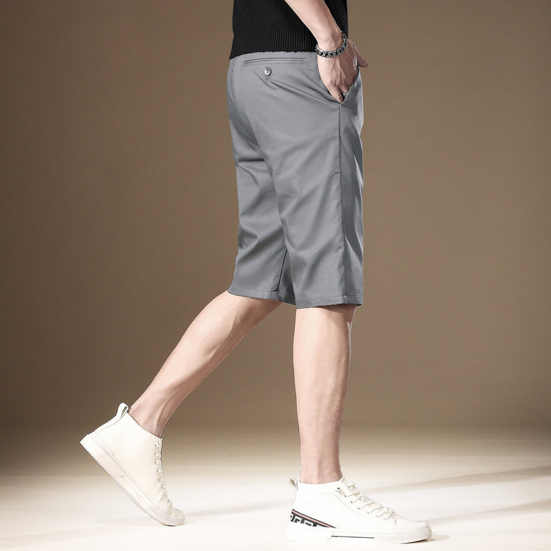 High-End Summer Thin Ice Silk Cool Casual Shorts for Men, Slim Straight-Leg Light Business Mid-Length Shorts, Five-Point Men's Shorts High-End Summer Thin Ice Silk Cool Casual Shorts for Men, Slim Straight-Leg Light Business Mid-Length Shorts, Five-Point Men's Shorts