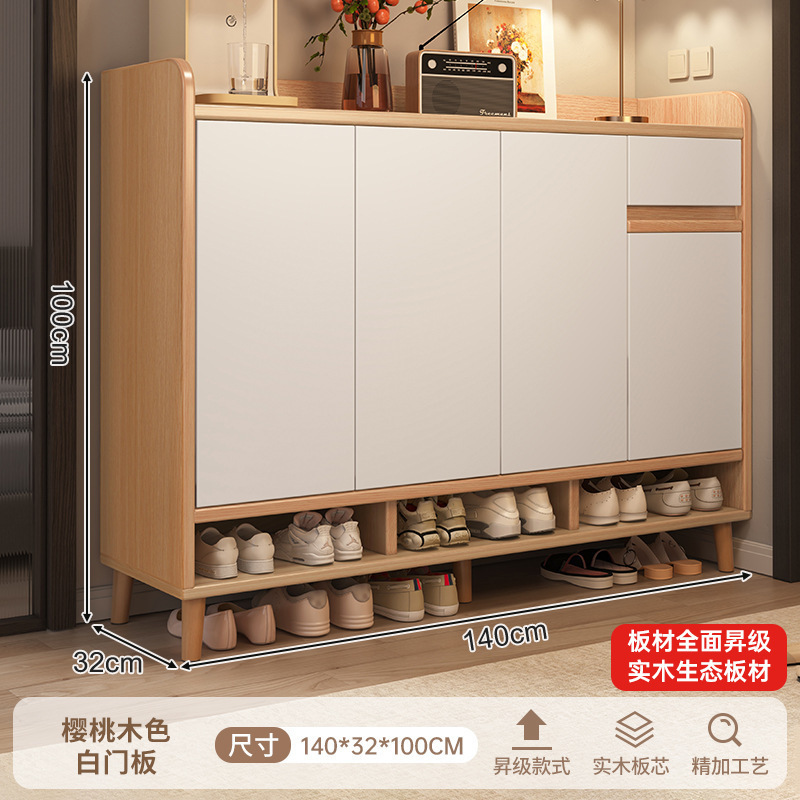 Zapatero para el hogar, puerta para el hogar, interior, nuevo gabinete de almacenamiento de estilo caliente 2025, estante para zapatos simple de madera maciza todo en uno