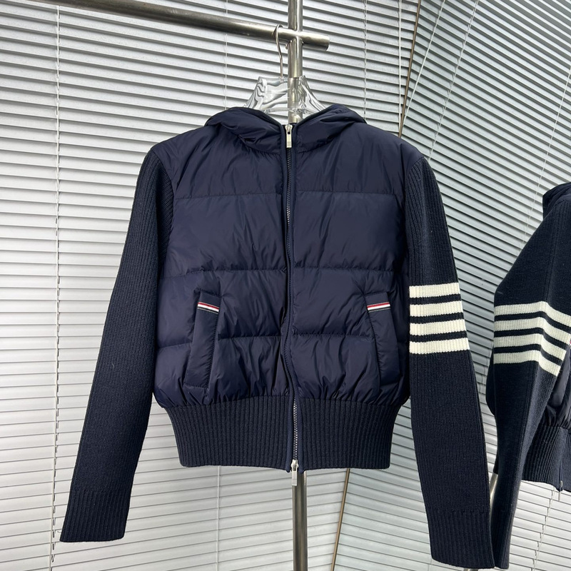 高品质TB秋冬季口袋四杠长袖长袖连帽拉链女款羽绒服|undefined