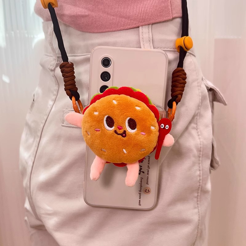Clip trasero para teléfono móvil cordón de mensajero lindo colgante de dibujos animados muñeco de peluche manos libres anti-pérdida correa para teléfono móvil