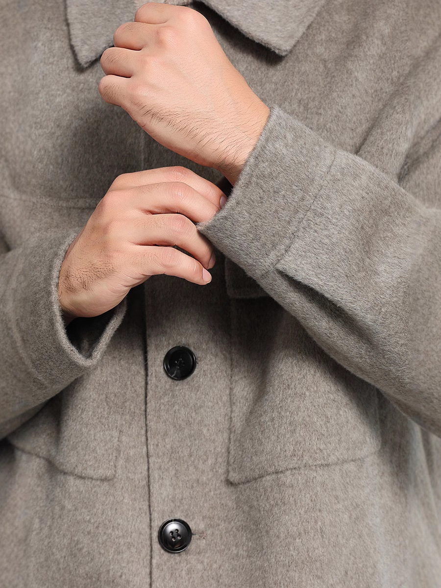 Otoño y invierno de hombre de doble cara 100 chaqueta de lana nizi chaqueta de solapa suelta cuello corto chaqueta de cachemira personalizada