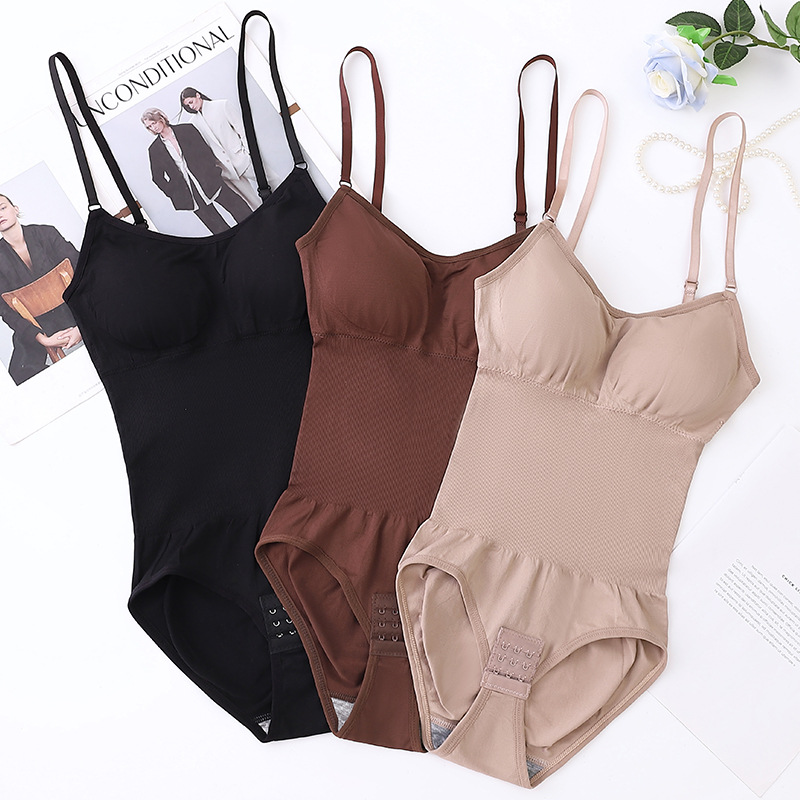 Body Moldeador con Almohadillas de Pecho de Nylon Sin Costuras Control de Abdomen