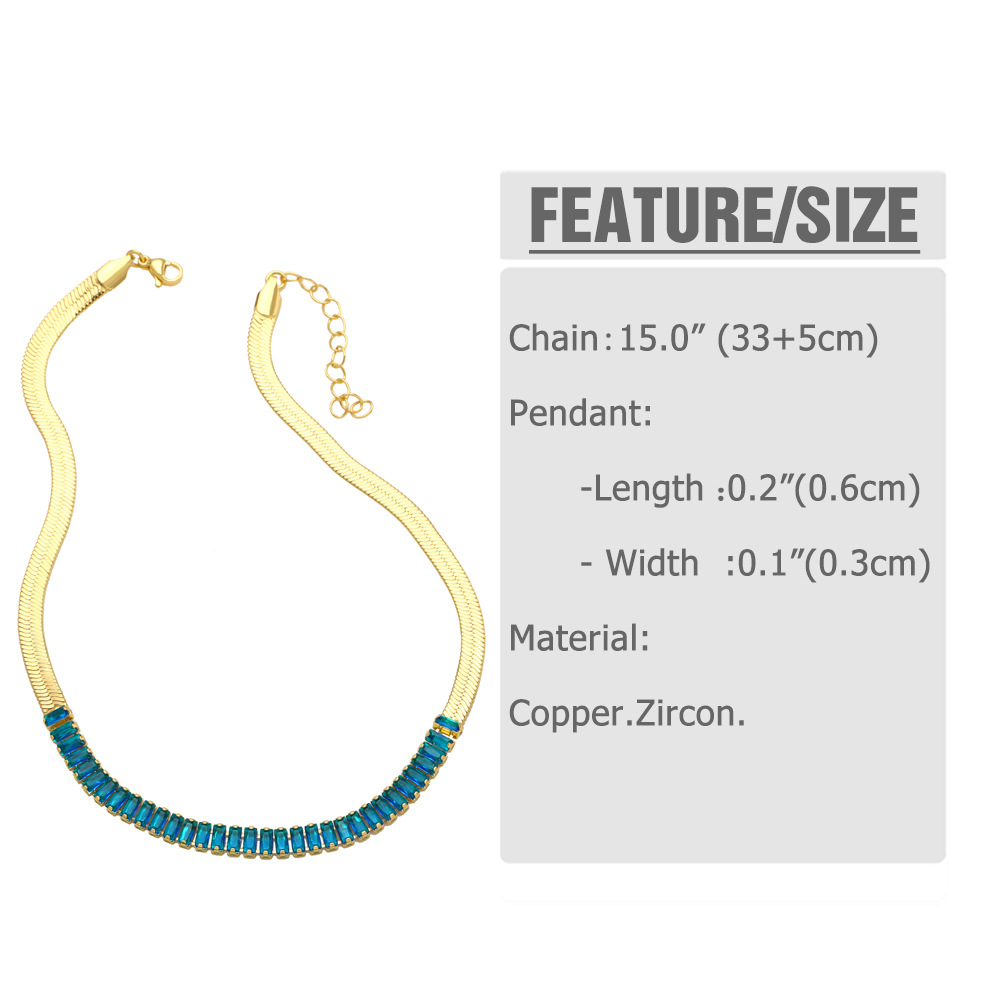 Fashion Copper Geometric Pattern Necklace Daily Zircon Copper Necklaces