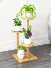 L&客廳花架子室內置物架多層落地綠蘿吊蘭實木陽台多肉爬藤花盆架