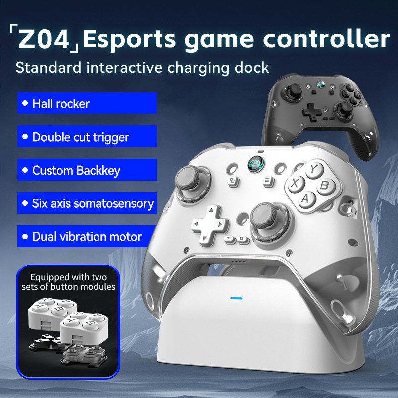 Z04 wireless game handle with charging base computer switch Android IOS hand swim micro button