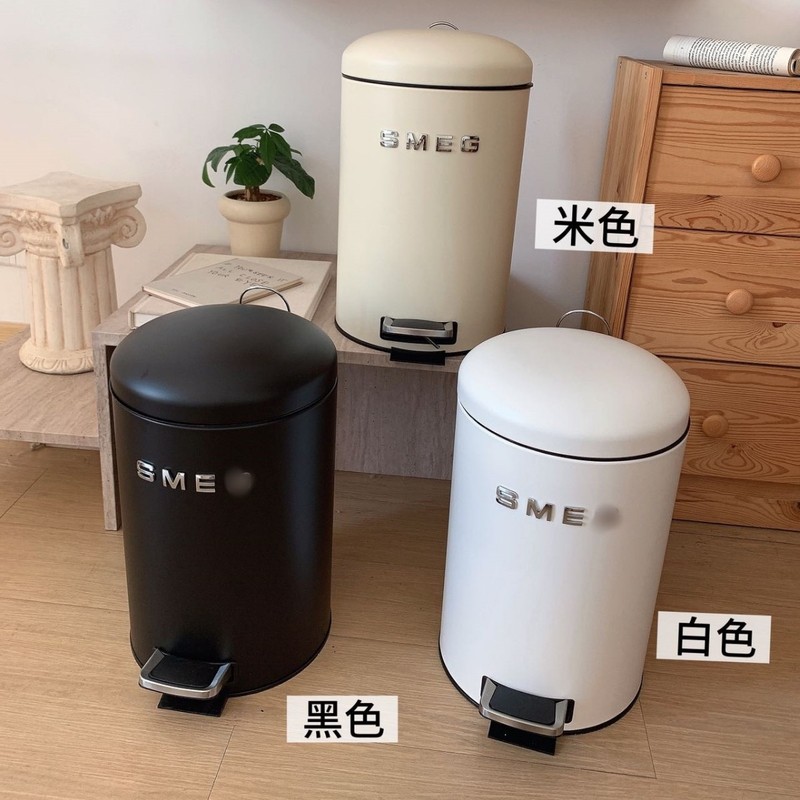 欧式SMEG斯M格轻奢脚踏垃圾桶奶油ins风不锈钢亚马逊外贸爆款家用|undefined