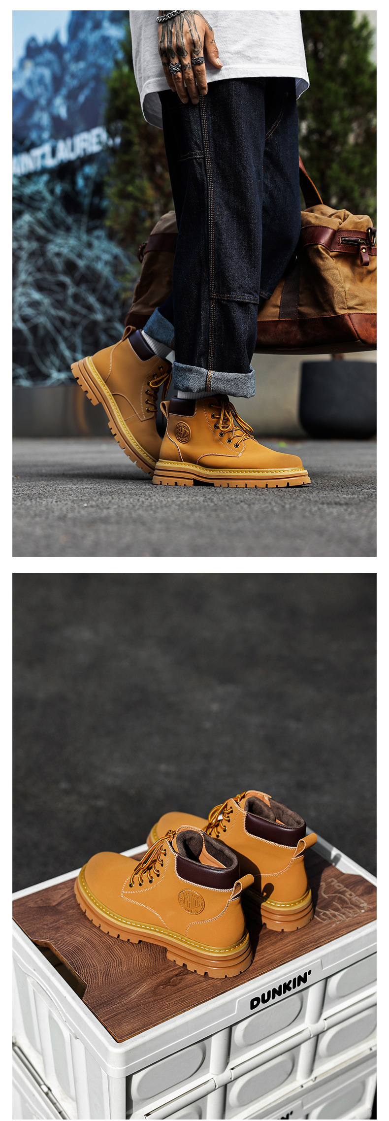 Nuovi stivali da uomo in pelle classici stivali grandi gialli stivali da lavoro da uomo retrò_voghion.com