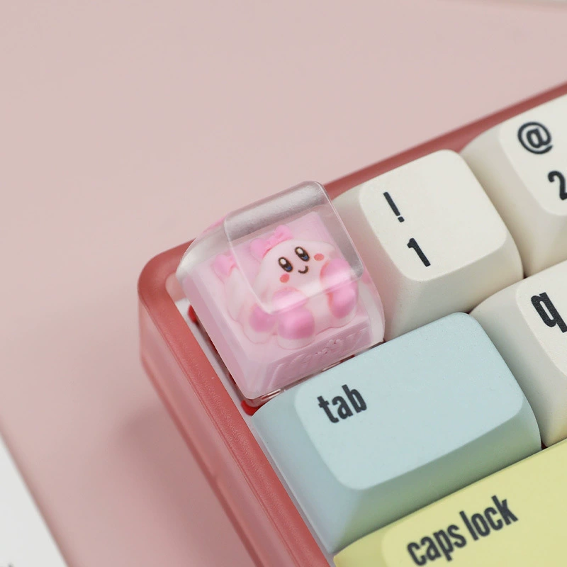 Индивидуальный прозрачный смоляный капающий колпачок Kirby, транслюцентный, одиночный для механической клавиатуры, перекрестный стержень, по высоте