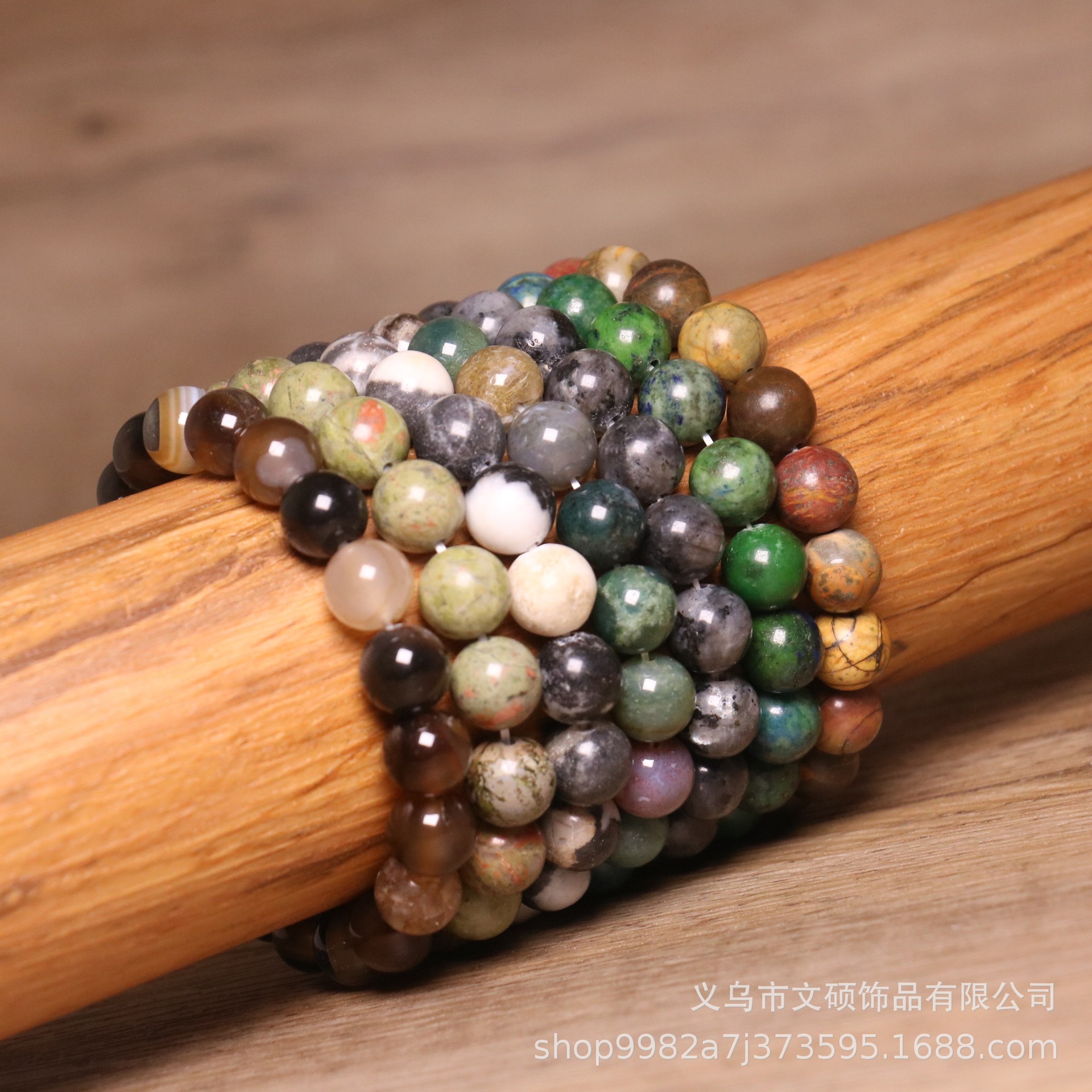 8mm串珠天然石印度玛瑙男女手链项链DIY手工制作饰品七彩玛瑙散珠