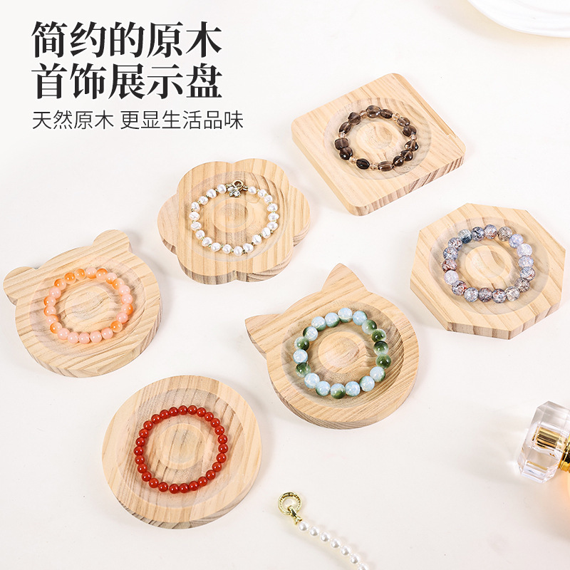Hand string solid wood display plate hand circumference tray square swing display rack jewelry display storage plate wholesale