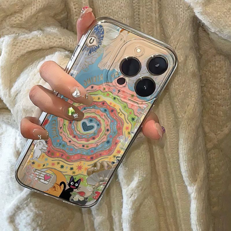 Protective Phone Case With Kitten Illustration For Iphone Pro Plus_voghion.com