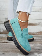 I 46051 Chunky Heel Loafer Sanded Leather Women's Shoes ĥɳ