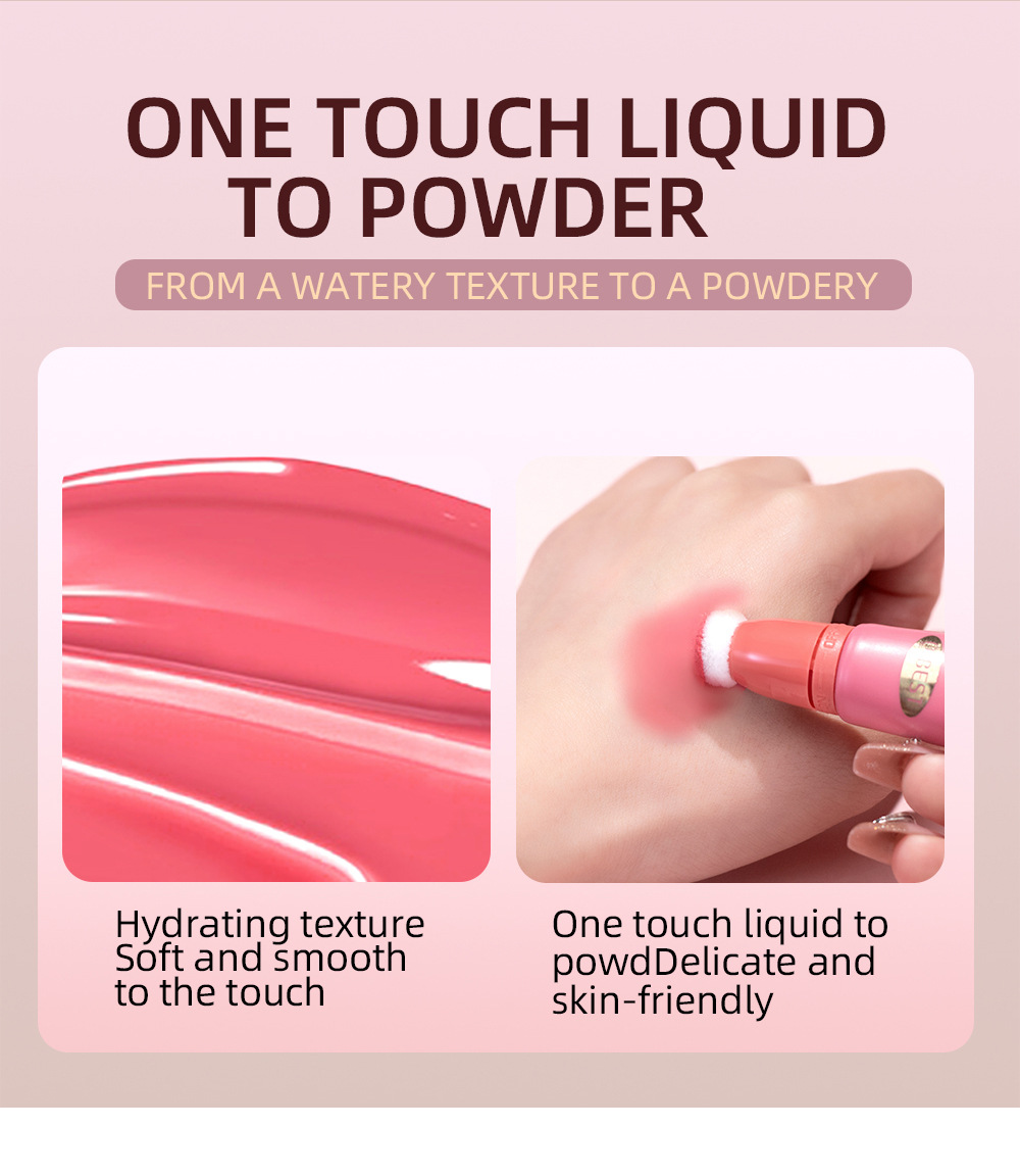 QiBest Hydrating Liquid Blush Multi-functional Makeup Pen, naturally long-lasting makeup, brightens matte and glossy face blush liquid undefined