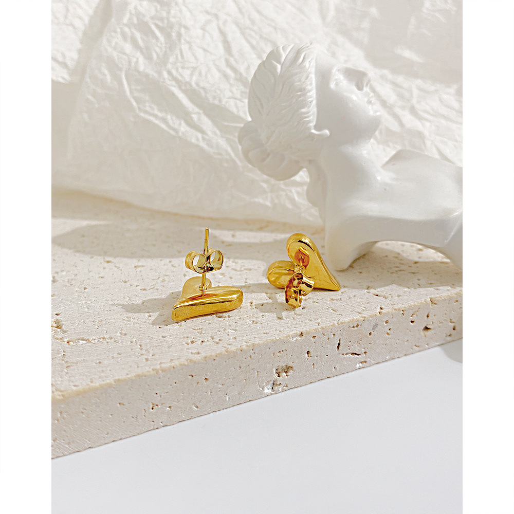 Fashion Heart Shape Stainless Steel Ear Studs Stainless Steel Earrings