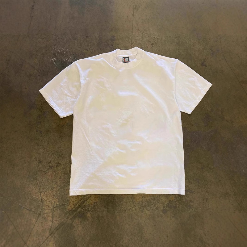 250 grams of heavy cotton! Solid Color All-match Top for Students Men and Women Couple Short-sleeved T-shirt Round Neck Loose Long-staple Cotton