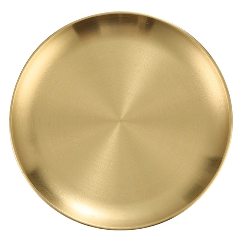 Placa de barbacoa coreana 304 placa de acero inoxidable autoservicio simple plato de hueso redondo de oro placa dedicada transfronteriza al por mayor