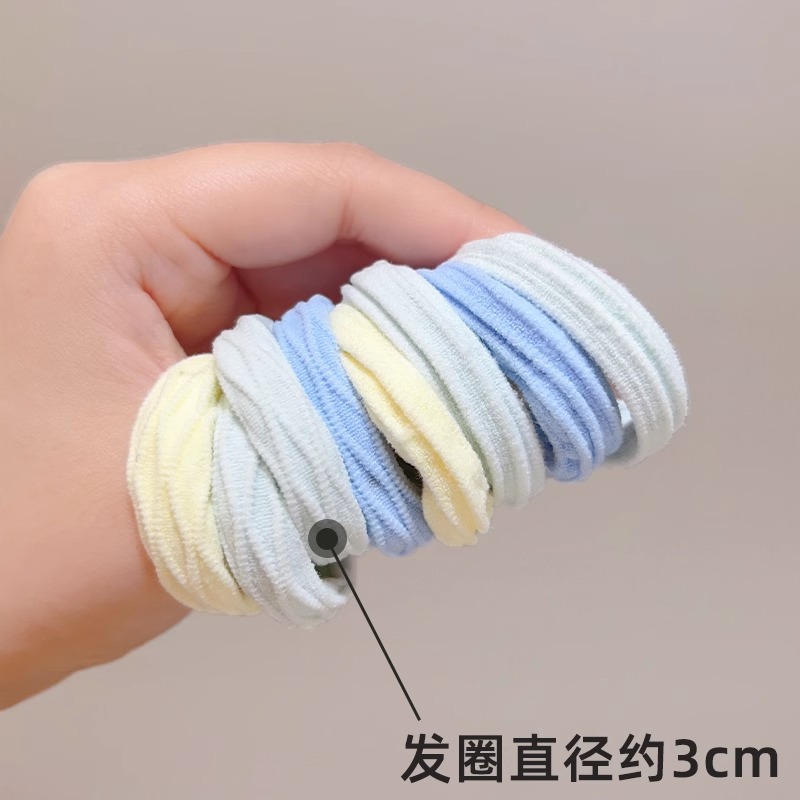 Cuerdas de cabello azul de sal marina de niña alta elástica suave glutinosa no daña cabello alto cabello de cola de caballo cuerdas de cabeza gruesas y gruesas bandas de goma tocado