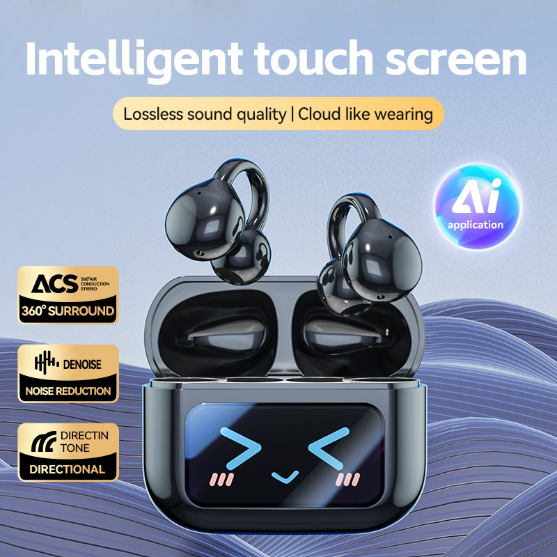 M100 Bluetooth ヘッドセット イヤーフック型非インイヤー スクリーン付き デジタル ディスプレイ カラー スクリーン 長いバッテリー寿命 ワイヤレス Bluetooth ヘッドセット|undefined