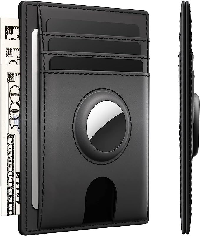 Titular de la tarjeta Airtag billetera cuero genuino Comercio exterior cepillo antirrobo RFID de los hombres titular de la tarjeta europea y americana titular de la tarjeta Amazon titular de la tarjeta