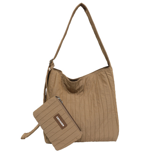 2024 summer new cross-border bag wrinkled armpit bag tote bag Korean style canvas bag large capacity shoulder bag for women
